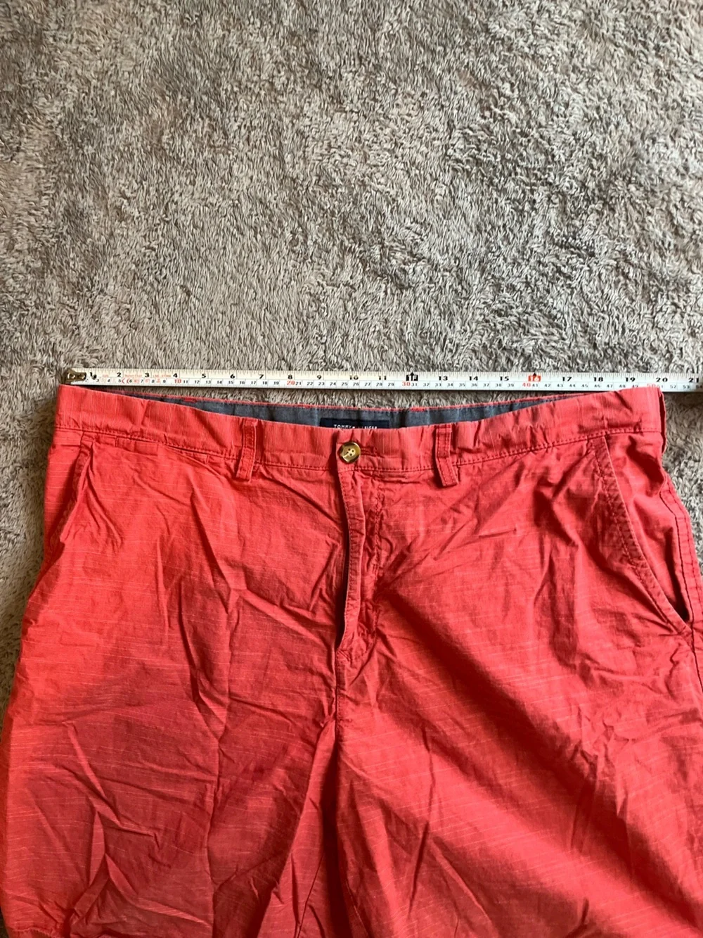 Tommy Hilfiger Men's 10” Red Flat Front Chino Shorts